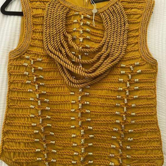 Balmain x H&M Yellow Braided Jersey Top - Picture 6 of 14
